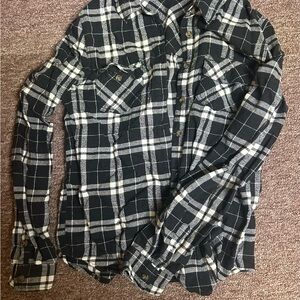 BDG Black and White Plaid Button Down Shirt